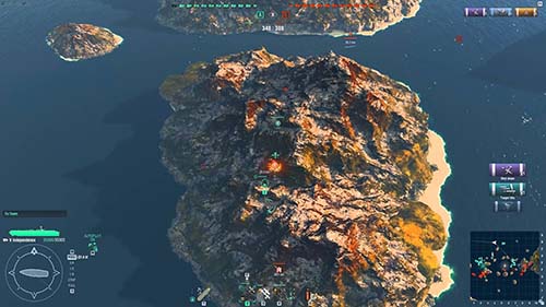 Bird Eye View of World of Warships Island